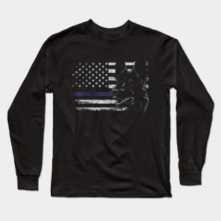 Bulldog american flag Long Sleeve T-Shirt